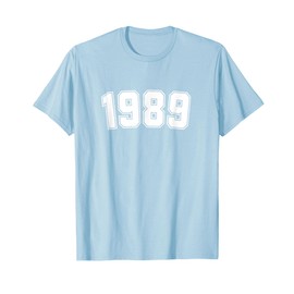 College Style Graphic Print "1989" Year T-Shirt