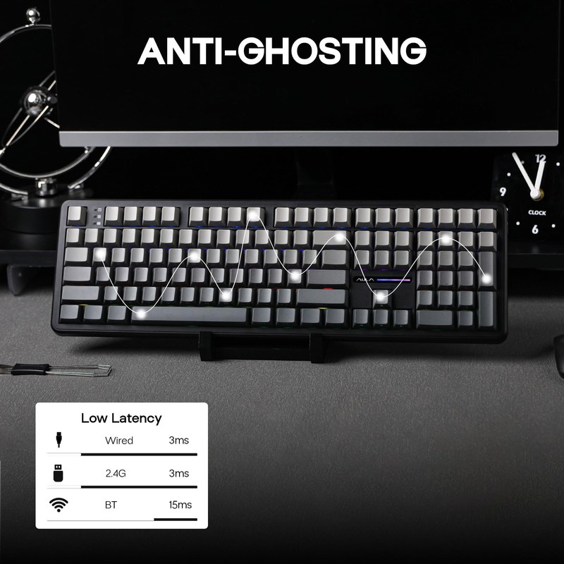 EPOMAKER Aula F108 Wireless Gaming Keyboard, Full Size Mechanical Keyboard