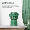 Mini Fan Cactus Shape Shaking Head Low Noise USB Charging