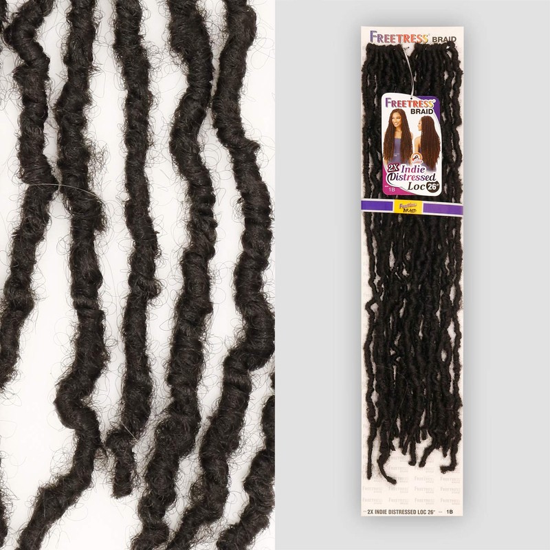 FreeTress Crochet Braids 2X Indie Distressed Loc 26" (5-pack, T27)