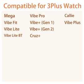 Compatible with 3Plus Smartwatch Bands, Solid Stainless Steel Metal Band with Butterfly Folding Clasp Link Bracelet Compatible with 3Plus Mega / Callie / Vibe Fit / Vibe Plus / Vibe + / Vibe+ (Gen 2) / Vibe Lite / Vibe Lite BT / Vibe Pro / Cruz Smartwatc