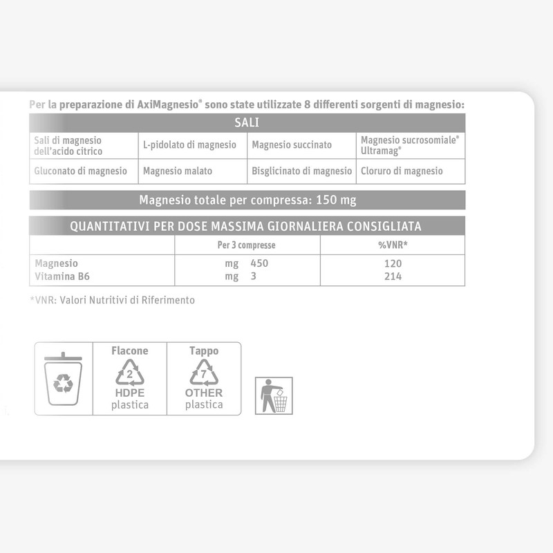 Pegaso Aximagnesio Integratore Alimentare di Magnesio, 100 Compresse, 134 g