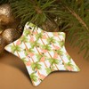 Flamingos and Palm Trees Star-Shaped Porcelain Holiday Christmas Tree Ornament
