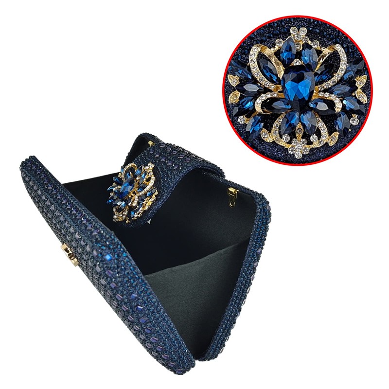Bolso de noche único con diamantes de imitación brillantes para