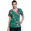 Tooniforms V-Neck Scrub Top, L, Rudolph Joy