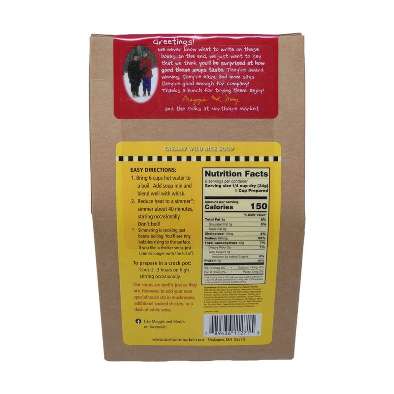 Maggie and Mary's Creamy Wild Rice Soup 7.25 Oz -