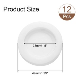 sourcing map 12 Pcs Piggy Bank Plug 38 Mm/1.5" ID 49 Mm/1.93" OD Plastic Round Stoppers Plugs Saving Box Plug Replacement Bank Hole Sealing Plug for Coin Bank Money Saving Box, White