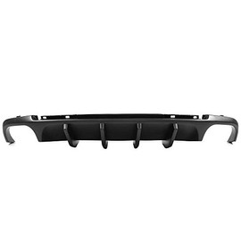 Rear Bumper Diffuser Compatible With 2013-2014 Ford Mustang, Shelby V2 Style Rear Lower Bumper Lip Diffuser PP Unpainted Black by IKON MOTORSPORTS