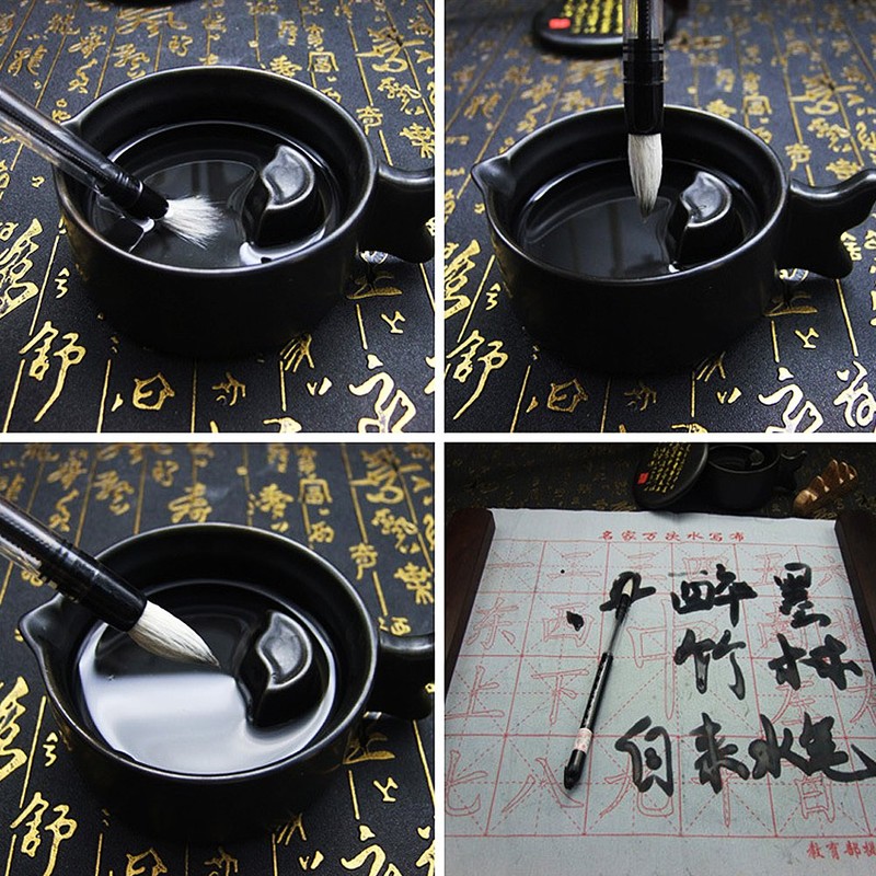 6 Pcs Piston Water Brush Chinese Japanese Calligraphy Pen Adjustable