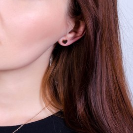 Legitta Women's Heart Earrings in Rose Gold Minimalist Design Delicate Stud Earrings Titanium Jewellery Nickel-Free, Titanium, No Gemstone