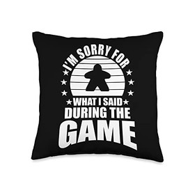 Board Game Designs Funny Board Sorry for What I Said During The Game Throw Pillow, 16x16, Multicolor