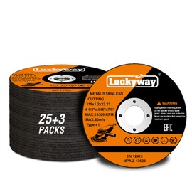 Luckyway Cut-Off Wheel, 4-1/2"x.045 x7/8" Cutting Wheel, Angle Grinder Cutting Disc for Metal and Stainless Steel Cut - 25+3 Pack
