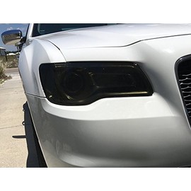 Precut Vinyl Tint Cover for 2011-2017 Chrysler 300 Headlights (20% Dark Smoke)