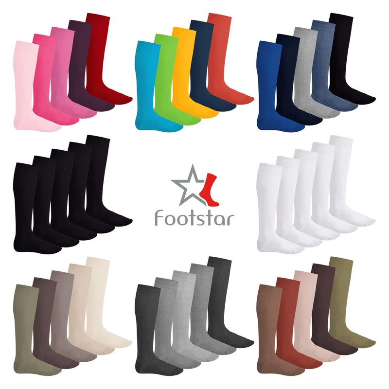 Footstar Everyday! Unisex Knee Socks – 5 Pairs Cotton Socks