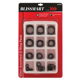 BlissMart 50pc O-ring Assortment Set Pack Rubber Seals Set DIY Kit Rubber Washer Spacer Gasket Washers Seal O-Ring Kit for Mixer Taps, Pumps, Kitchen Tap, Bearing, Electrical Appliance