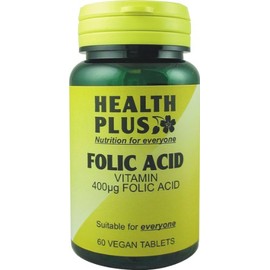 Health Plus Folic Acid 400µg : Pre-Conceptual Vitamin B Supplement : 60 Tablets, in a Planet-Friendly 99% Recycled Pot