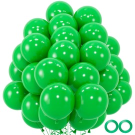 110pcs Green Balloons, 12inch Green Latex P Balloons, Helium Quality for Birthday Baby Shower Wedding St. Patrick's Day Party Decorations (With 2 Green Ribbons)