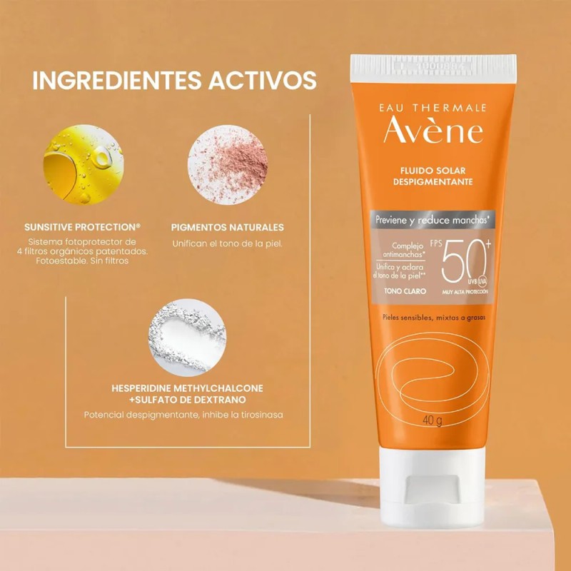 Avène Protector Solar Facial Fluido Mat Perfect Aclarante FPS 70