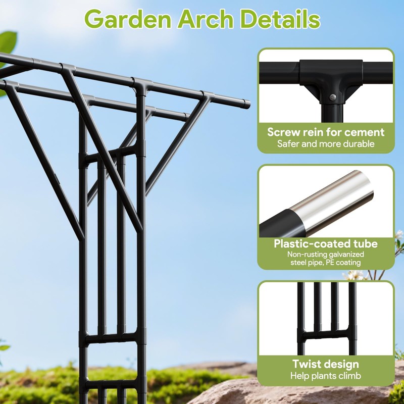 Supersize Flattop Garden Arch, 140.7" L x 106.3" H Garden
