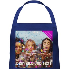 Geschenk mit Namen personalisiert by Shirtracer - Apron - Photo Image Text Adult - Photo Gift, 5 Navy Blue