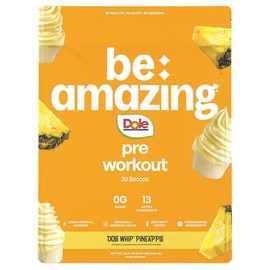 Be Amazing Vegan Friendly Pre Workout Powder | Improve Workout | KSM 66 Ashwagandha | Clean Natural Caffeine Energy | Gluten Free Supplement:_Dole Whip® Pineapple_30 Scoops