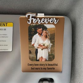 Car Visor Clip Photo Frame - Personalization 4.8 Inch Car Picture Holder for Family Photo Visor Clip,Commemorative Car Visor Photo Clip Gift for Dad and Mom or Grandparents Daily Commute,Long Trips