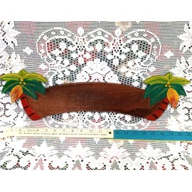 Handmade Hand Carved Wood TROPICAL SIGN Palm Trees 21.5" DIY Aloha WELCOME Tiki Hut NAME