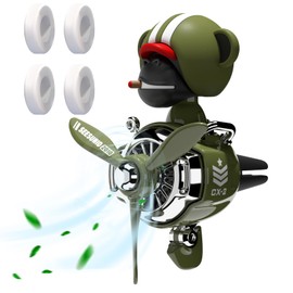 Pilot Car Air Freshener, Cute Orangutan Car Vent Clip Air Freshener Automotive Air Outlet Fan Diffuser, Automotive Interiors Vent Decoration (Shake Head Style - Green)