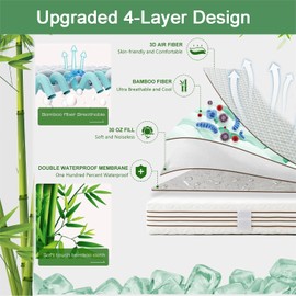 RICHAIR - Bamboo Waterproof Mattress Protector 80x160cm, 3D Air Fabric Breathable Premium Mattress Cover with One Pillowcase, Hypoallergenic & Soft Breathable Cover