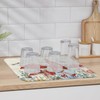 LIFEMUSION Mushroom Dish Drying Mat for Kitchen Counter, Red Gnomes