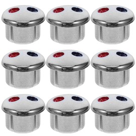 HOMSFOU 10pcs Hot and Cold Signs Button Hot Cold Water Label Hot and Cold Water Markers Water Temperature Indicators for Kitchen Faucet Handle Replacement Buttons