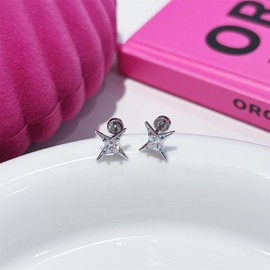 Cute 20G CZ Star Flat Screw Back Small Stud Earrings for Women Men Dainty Stainless Steel Crystal Cartilage Tiny Tragus Piercing Sleeper Studs Hypoallergenic Jewelry for Niece Daughter