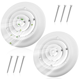Therwen 2 Pieces 6 Inch Round Vent Cover, Ceiling Diffuser HVAC Vent Duct Cover Replacement with Screws to Install, Fitting in 6 Inch Duct, Outer Dimensions: 9-15/16"