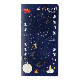QUO VADIS [2026 Edition] Notebook Diary "Bisoplan/The Little Prince" (Monthly Block, January Start, Slim Size 17×8.8cm) Sheep QUOVADIS qv367pp1