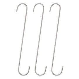HARFINGTON 3pcs Long S Hooks 12 Inch Extra Long Metal S-Shaped Hanging Hooks High Manganese Steel S Hanger Storage Organizing Tool for Kitchen Garden Bathroom Garage Closet, Silver