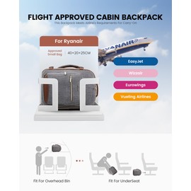 LOVEVOOK Cabin Backpack 40x20x25 for Ryanair Underseat 20L Carry-Ons Hand Luggage Bags Small Travel Bag for Women Airplanes Flight Rucksack Fit 14 Inch Laptop