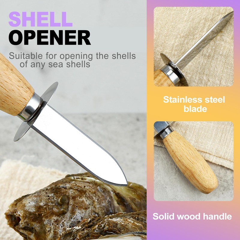 ZeriLion 4 Pack Oyster Shucking Knife Set Stainless Steel Oyster