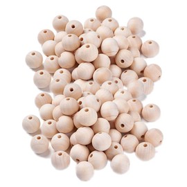 Natural Round Wood Beads Wooden Spacer Loose Beads for Macrame Garland DreamCatchers DIY Wood Craft Supplies Home Decor(30mm 50pcs)