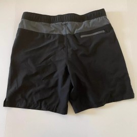 Speedo Men Large Shorts 34 36 Black Techvolley Comfort Liner UPF 50+ Solid New