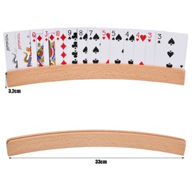 Yasmous Playing Cards Holders Set of 4Pcs Handsfree Poker Holder Curved Wooden Stands Card Organizer for Kids, Adults, Seniors for Bridge, Go Fish, Uno