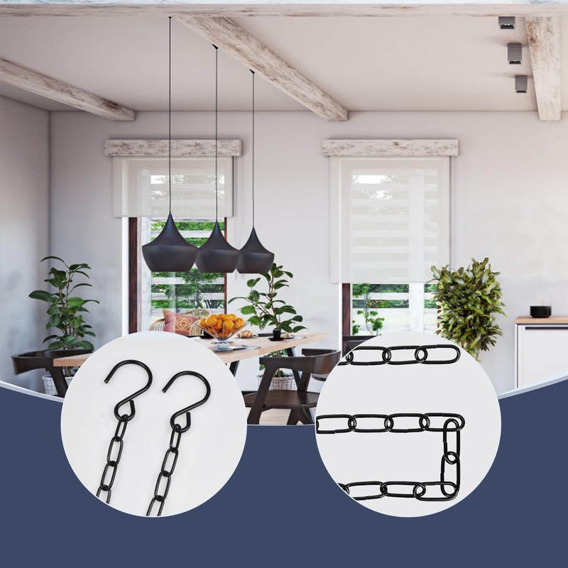 ENATECLITE Black Hanging Plant Chains Kit, 10-Inch Adjustable Plant Hangers