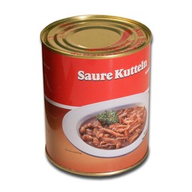 Bong-Discount Geo-Caching Hiding Box, Small Geo Cache, Stash, 120 x 100 mm, Tinplate, Original Canning Tin '800 g Sour Tripe'