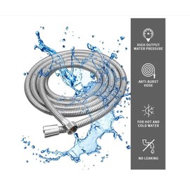 Shower Hose, 5 m Flexible Stainless Steel Shower Hose, Universal, Anti-Twist, Encryption Explosion-Proof Hose