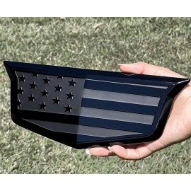 everHitch 2021-2023 Set of American Flag Aluminum Overlay Front Rear Emblems for Escalade