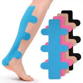 LAOYEFACAI Kinesiotape Pre-Cut Knee 8 Pieces Kinesiotape Waterproof Heel and Calf Muscles for Walking, Running and Jumping