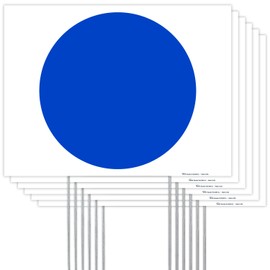 Armo Blue Dot Yard Sign, Democrat Blue Dot 2024 Kamala Harris and Tim Walz Yard Sign, 18x24 (6 Pack) Inches Coro Plastic Double Sided with Metal H Stake Waterproof, Outdoor Lawn Signage, Made in USA