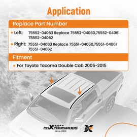 maXpeedingrods 2PCS Roof Molding Drip Weatherstrips for Toyota Tacoma Double CAB 2005-2015 Left & Right 75551-04062 75551-04061 75551-04060 75552-04062