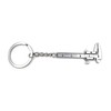H-Customs Tool Vernier Calliper Fine Caliper Silver Keyring Pendant, silver