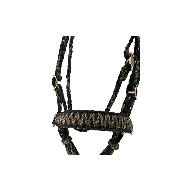 pony bridle and side pull hackamore black and camo