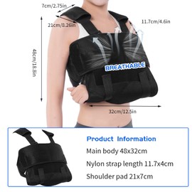 ExcellaElite Arm Sling,Suspenders for arm support Breathable Arm Sling for Shoulder Injury Supportive Shoulder Suspenders Suitable for Men and Women Lightweight One Size (Black)